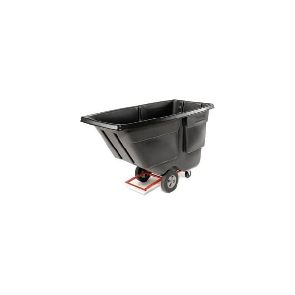 Rubbermaid Commercial Rubbermaid Light Duty Plastic Tilt Truck, 1 Cu Yd Cap, 850 Lbs Cap, Black FG131400BLA - main